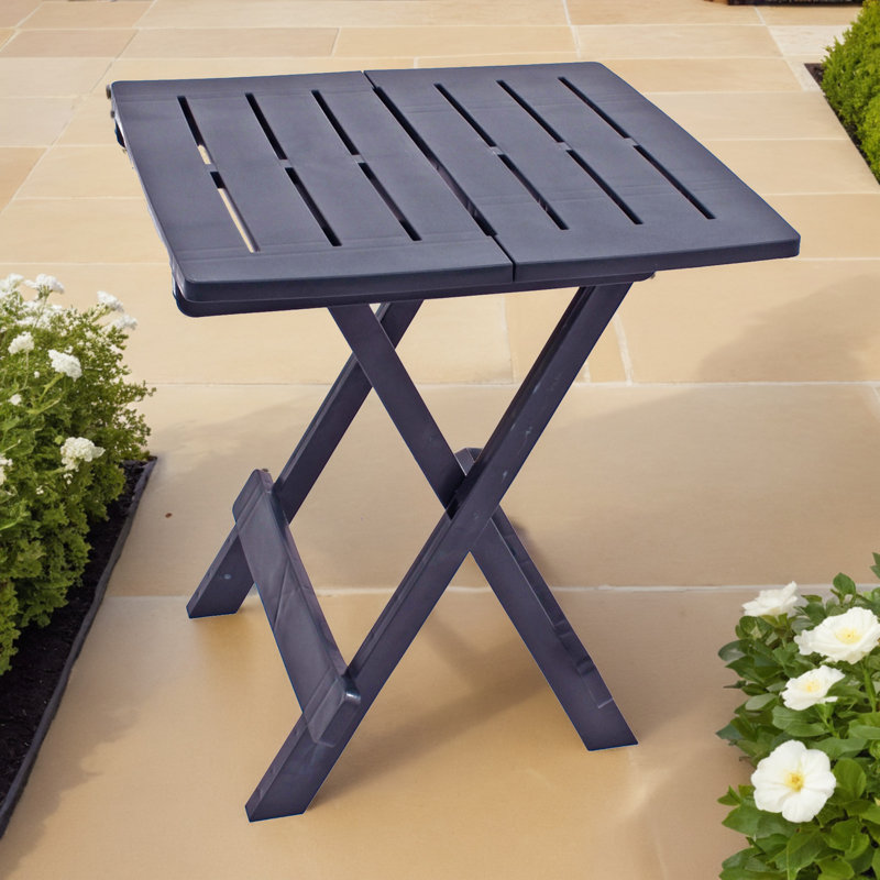 Drexell Folding Plastic Side Table, Anthracite