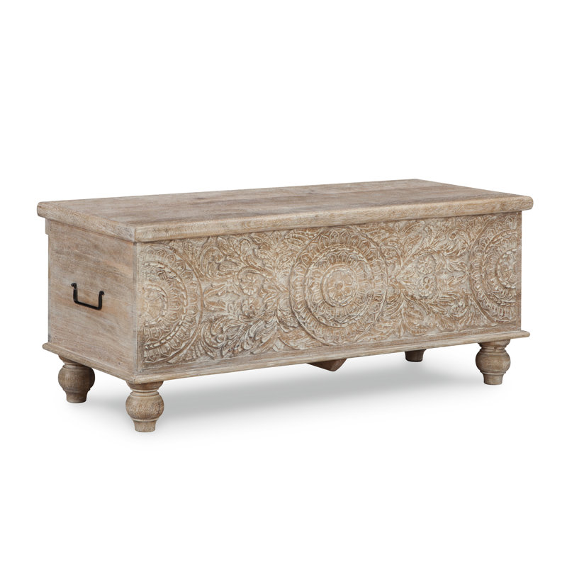 Banc de rangement en bois Keena