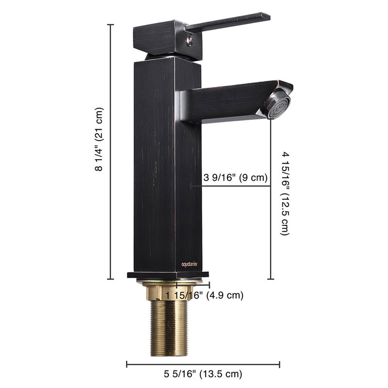 Aquaterior Modern Bathroom Faucet Single Handle Deck Mount Bathroom Sink Faucet Oil Rubbed Bronze, Oil Rubbed Bronze