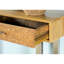Console à 2 tiroirs Harmony, tons de bois naturel mélangés à de l'argent, base de style traîneau pour une stabilité accrue, poignées à boutons classiques, console de 42 po de long et conception argentée, base élégante, spacieuse