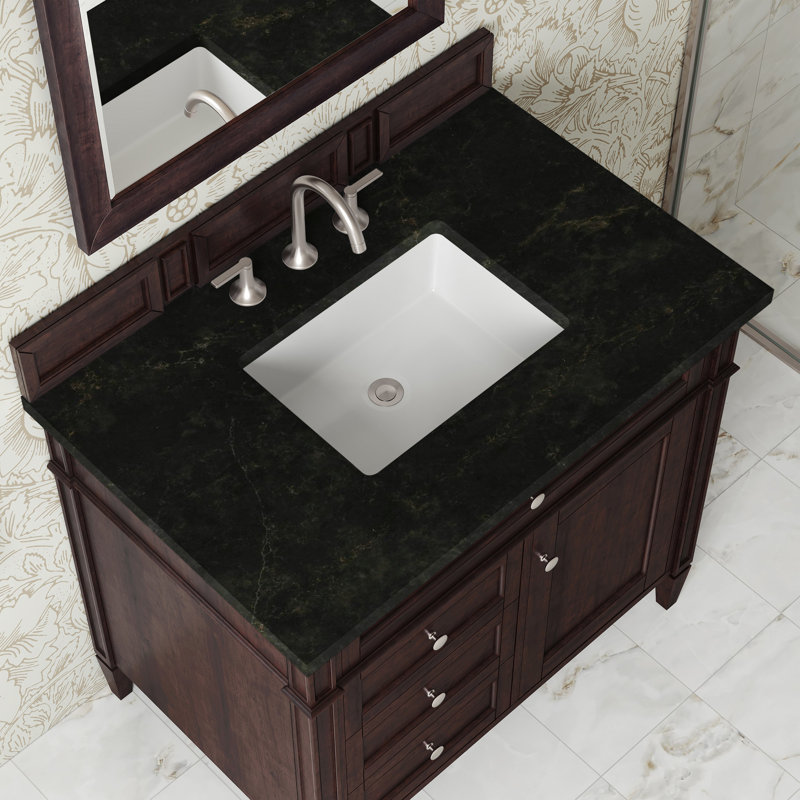 Brittany 36'' W Single Vanity, Burnished Mahogany, 8" Widespread, Phantome Eclos