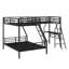 Lit superposé en métal avec lit mezzanine attaché et bureau