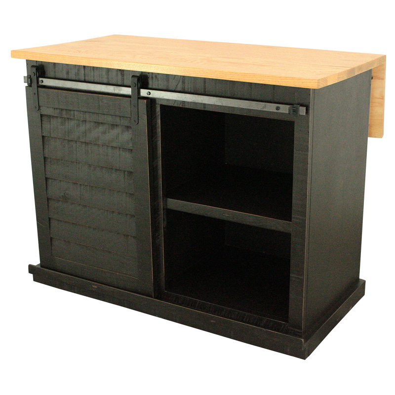 Crugers Kitchen Island, Rustic Antique Black