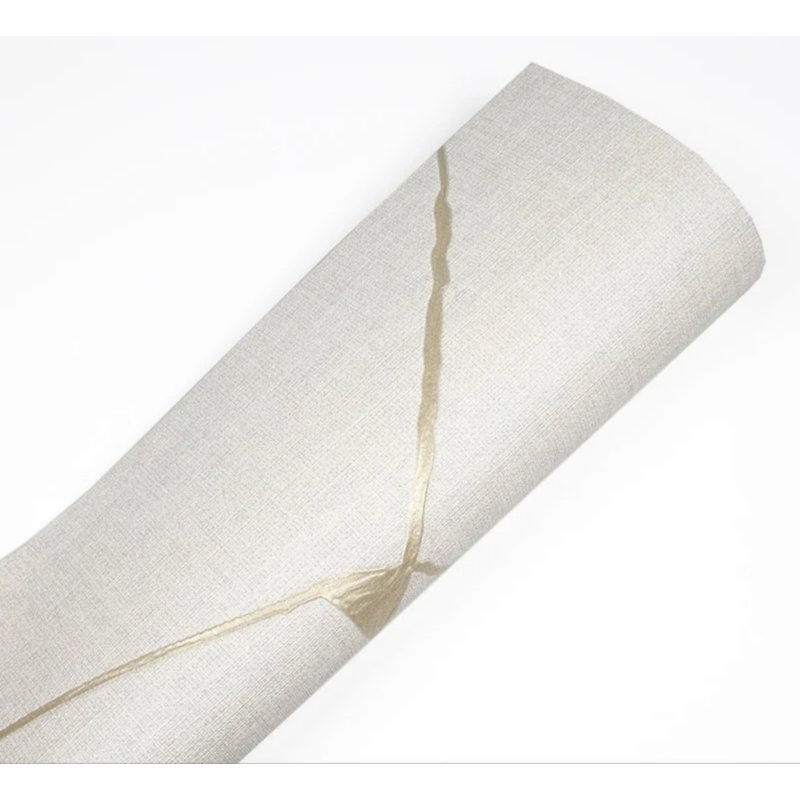 Unito Kintsugi Vinyl/Non-Woven Wallpaper Roll, Pearl