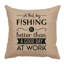 Coussin Wooded River Image - Jour de pêche - Lin naturel-25935499