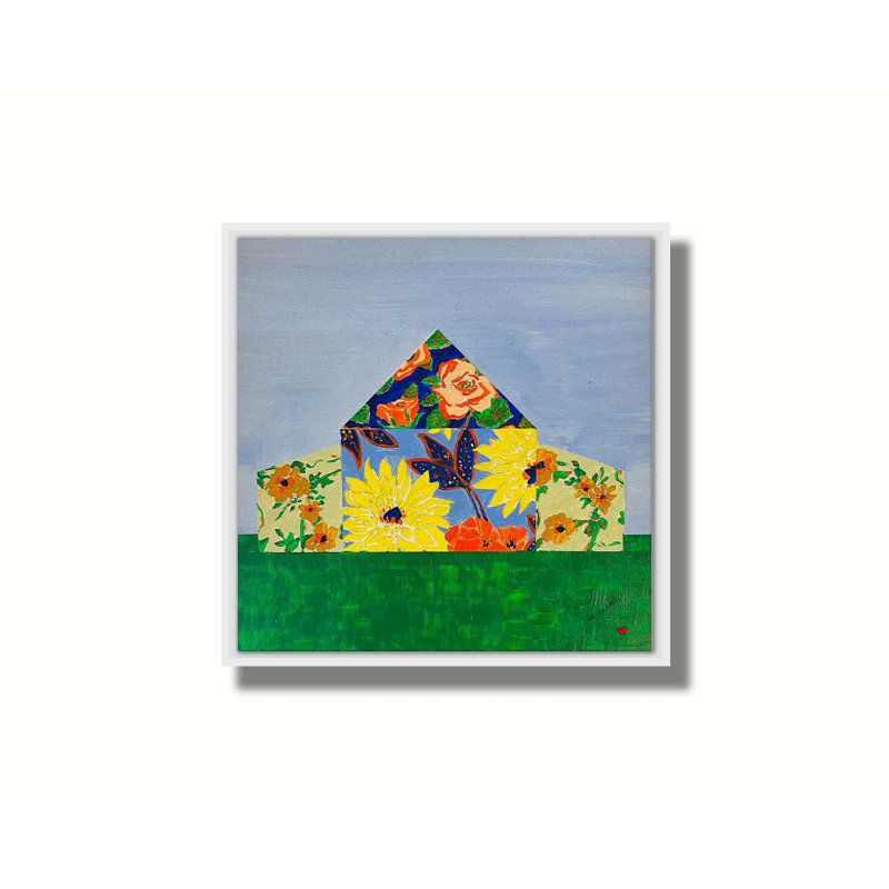 Grange de fleurs par Joan Davis. Toile giclée sur toile tendue avec cadre flottant, taille de l'image - 30 x 30