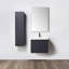 Meuble-lavabo flottant 24 po avec lavabo et armoire latérale Pierluigi-696534283