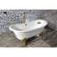 Kingston Aqua Eden 67-Inch Cast Iron Oval Double Slipper Clawfoot Tub (No Faucet Drillings)-36629551