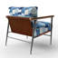 Chaise rembourrée Patchwork - Fauteuil bleu Ocean Quilt