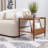 Helsel Walnut Magazine Rack Side Table