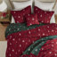 Mini ensemble de couvre-lit réversible 3 pièces en jacquard rouge d'hiver-115331805
