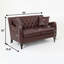 Ensemble de canapé classique en cuir Chesterfield, canapé en cuir de polyuréthane avec capitonnage à boutons en losange, garniture cloutée et pieds en bouleau massif, ensemble de mobilier de salon complet avec coussins décoratifs-55115567