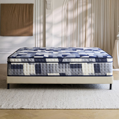 Matelas hybride en mousse viscoélastique rafraîchissante avec système de ressorts ensachés, conception Euro Top, support moyen ferme, lit double 12 po