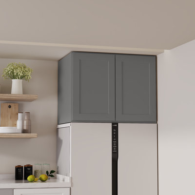 HOMEIBRO Cozy Design 33 W x 24 D x 24 H Ready-to-Assemble Plywood Shaker Standard Wall Cabinet in Shaker Grey