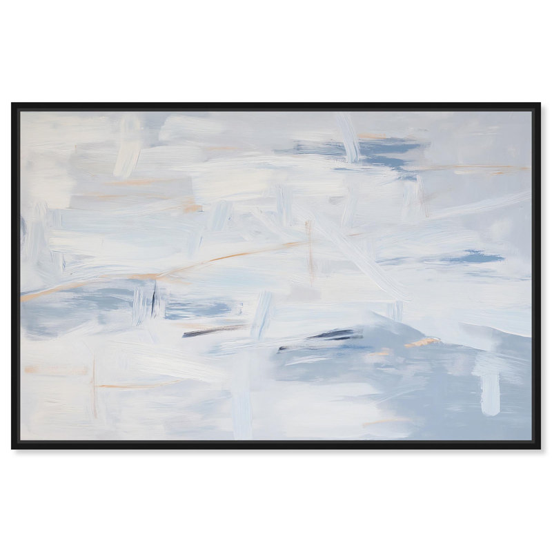Art Remedy, toile abstraite neutre, H 11 po x l 16 po, Cadre flottant noir