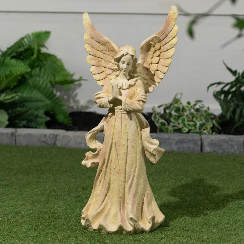 Standing Angel with Wings Up Statue