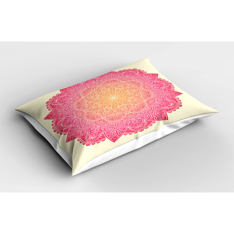 Ensemble de 2 taies décoratives Ambesonne Mandala rose corail et crème