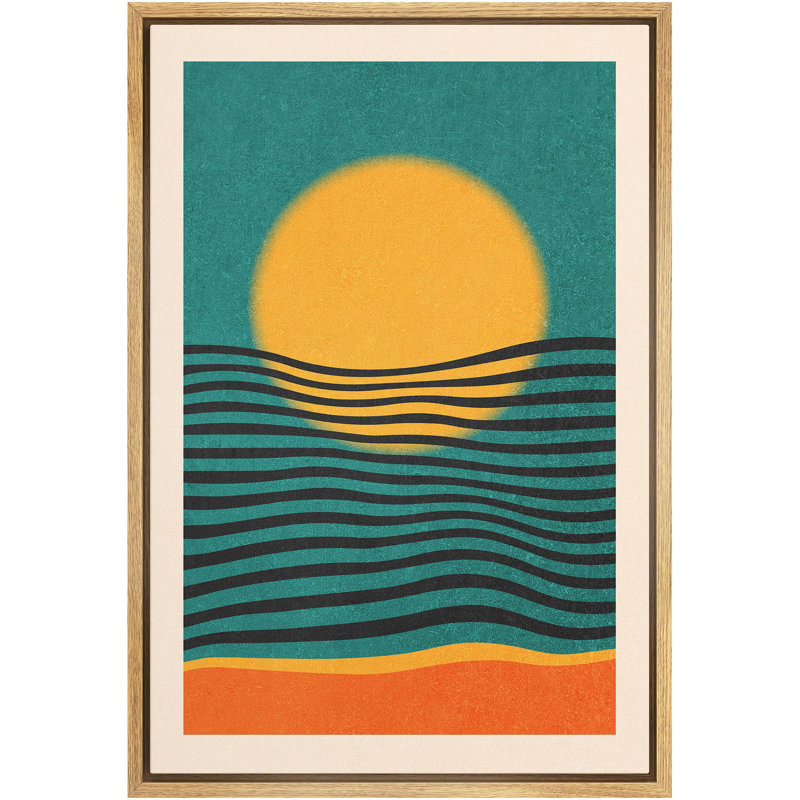 Abstract Vibrant Color Blocks " Mid-Century Modern Geometric Sun Line Pattern Abstract Shapes Modern Art Boho Style Decor "