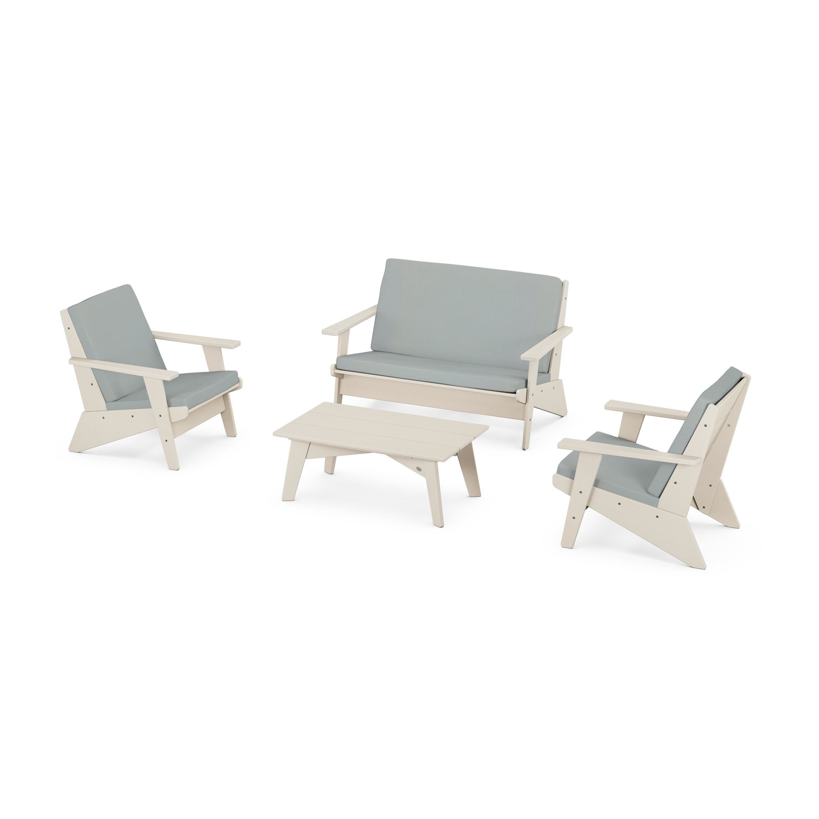 POLYWOOD® Riviera 4-Person Patio Seating Group, Sand, Spa