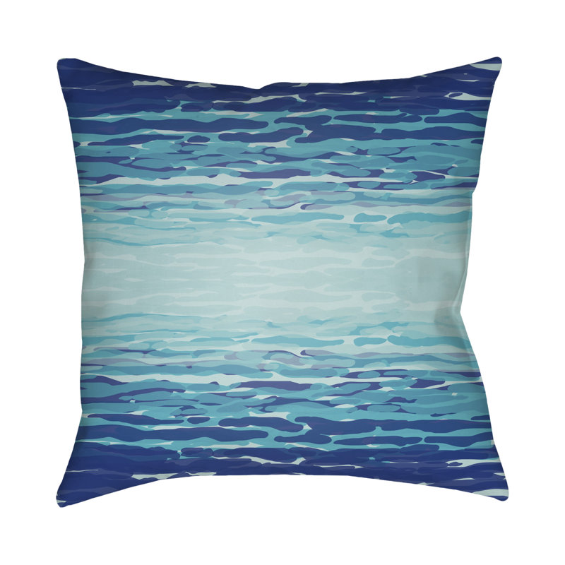 Textures Outdoor Throw Pillow, 18" H x 18" W x 4" D, Blue