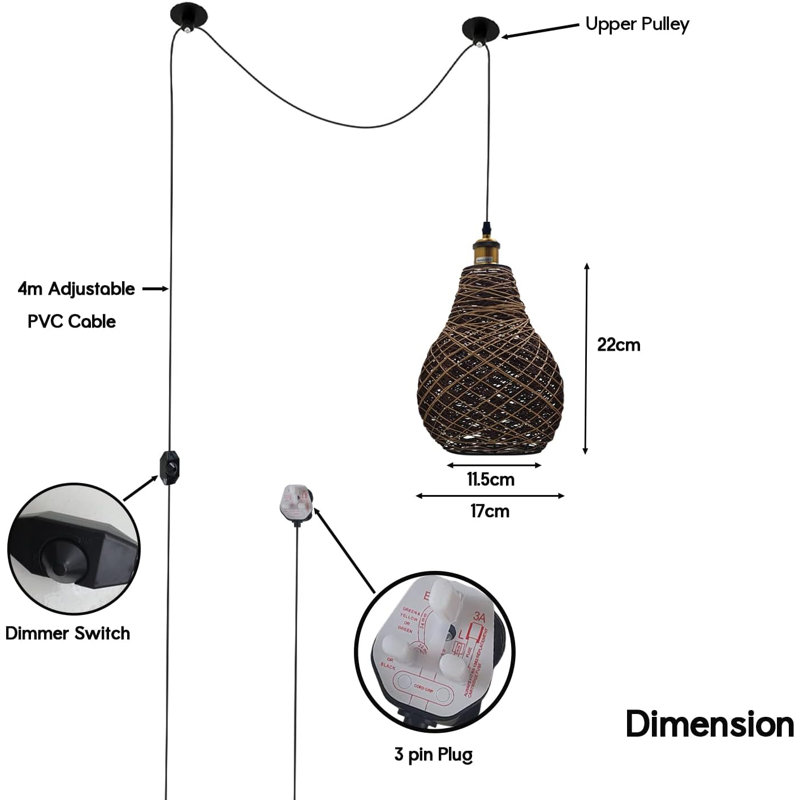 1 - Light Brown Caged Pendant