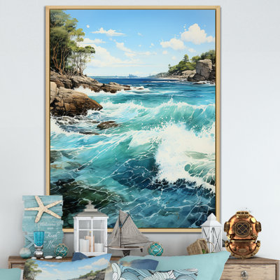 «Azure Seascape Palms Horizon I», reproduction sur toile