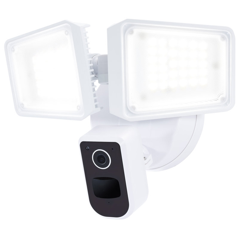 36 Watt Rectangular Outdoor SMART Security Light with Camera Starfish Enabled Tunable, White