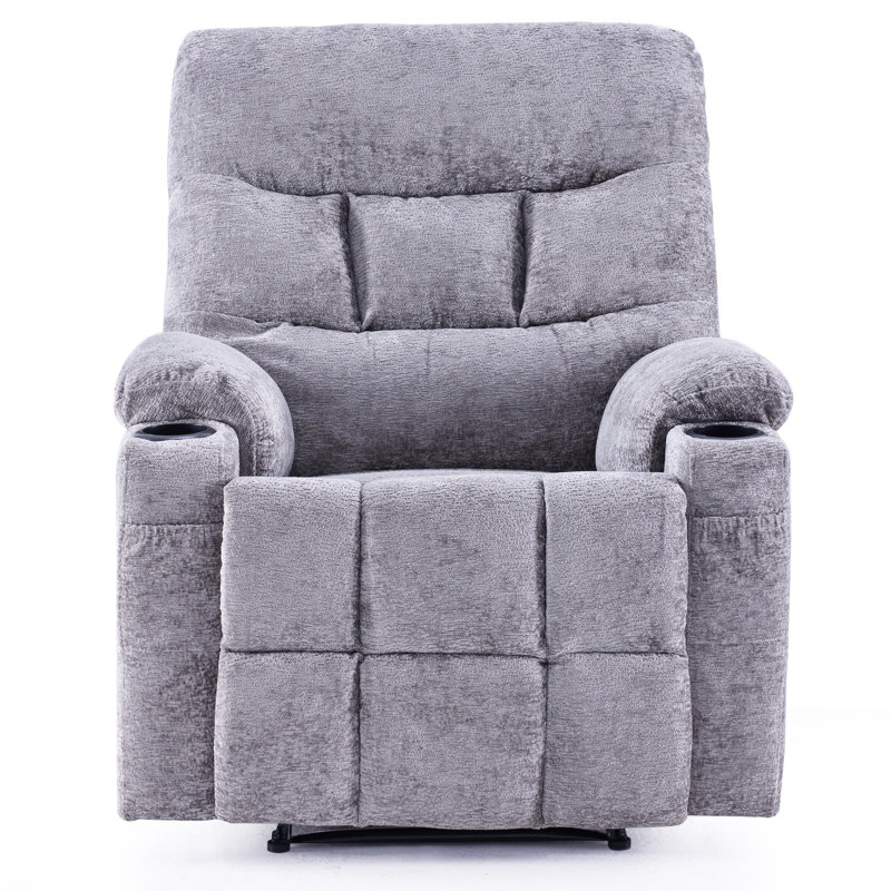 Catherne 34.3" Wide Upholstered Manual Recliner, Limestone