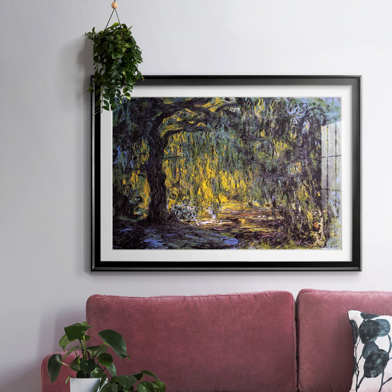 Weeping Willow 2, impression encadrée encadrée mat et verre, H 15 po x l 21 po x P 1,5 po, Noir