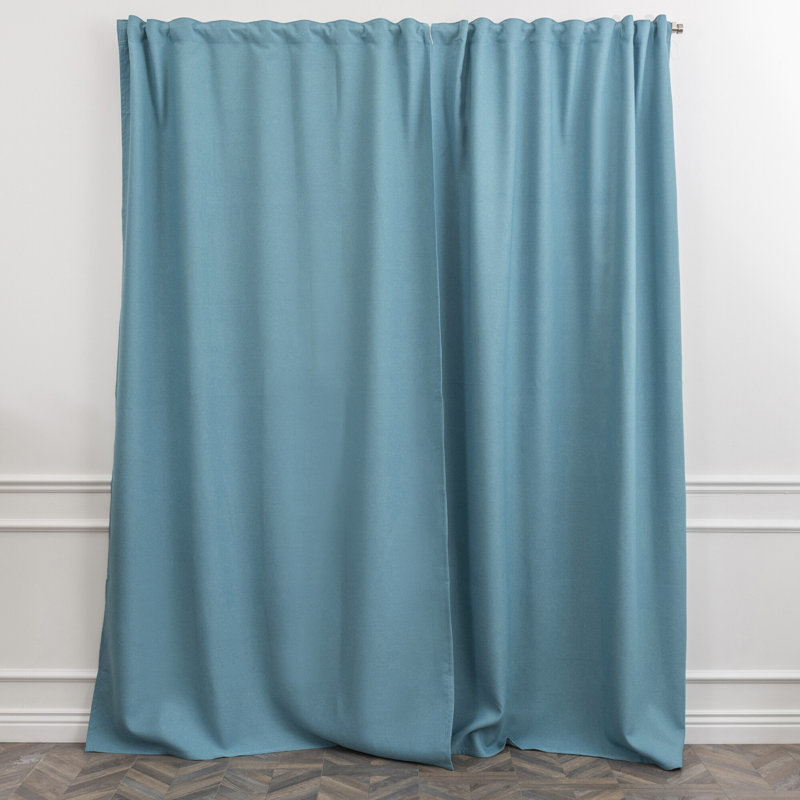 Room Darkening Single Curtain Panel, 260cm Width x 265cm Drop, Turquoise
