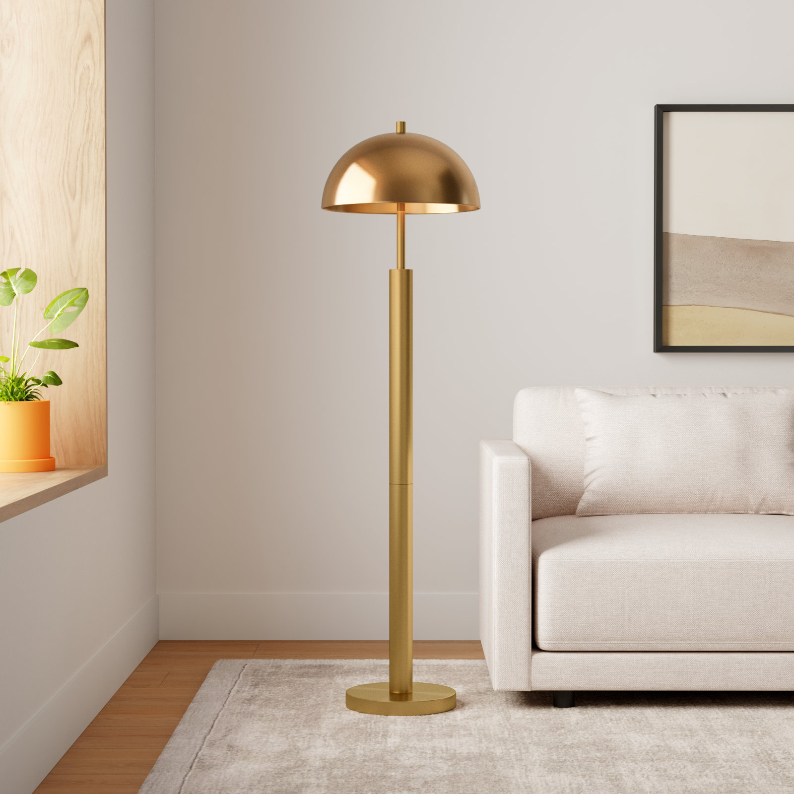 Rialta 58'' Floor Lamp, Brass