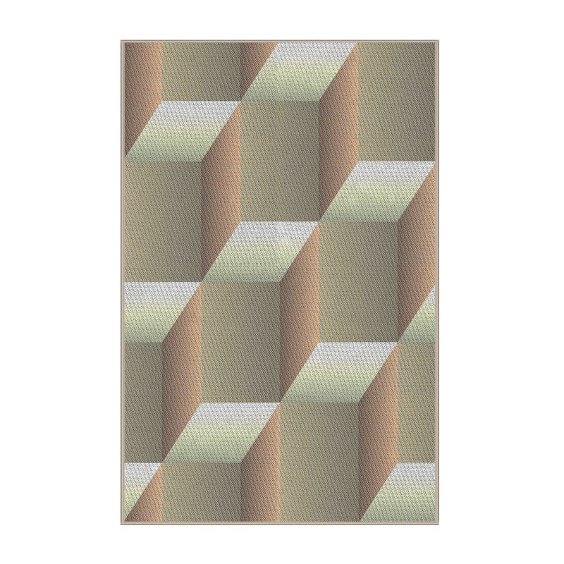 Tapis brun à motif géométrique Kingery, Rectangle 5 pi x 7 pi