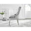 Novara White High Gloss Round Dining Table & 4 Grey Belgravia Chairs