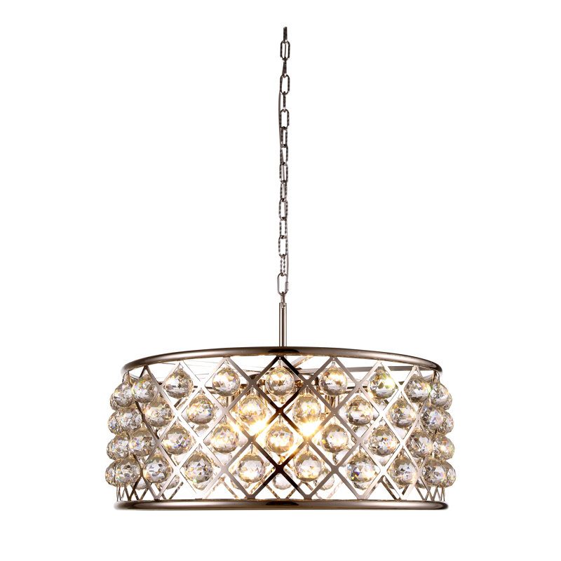 Swinney 6 - Light Unique/Statement Pendant, Clear, Crystal Clear, Polished Nickel