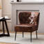 Fauteuil d'appoint 25 po de large en faux cuir capitonné avec dossier courbé et pieds en métal-1679201160