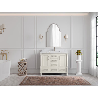 Meuble-lavabo simple 42 po avec comptoir en quartz Aberdeen