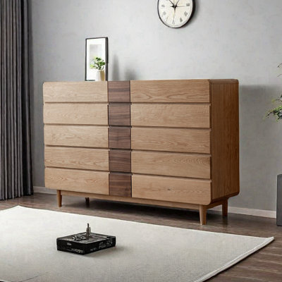 Modern Simple White Oak Porch Cabinet Solid Wood Accent Chest