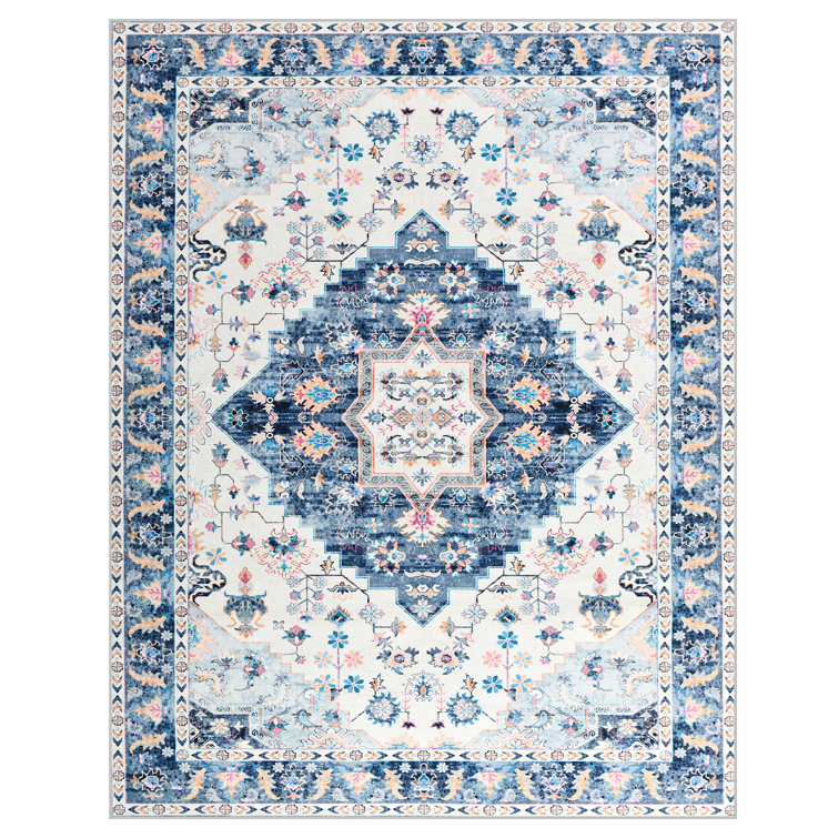 Rectangle Shivank Area Rug with Non-Slip Backing