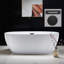 67" x 32" Freestanding Double Ended Soaking Acrylic Bathtub, White-50251259