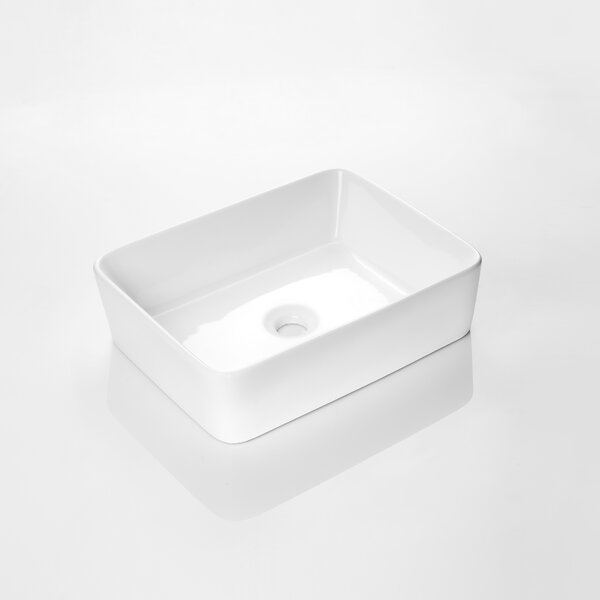Dyconn Faucet 14.76'' Glossy White Ceramic Rectangular Vessel Bathroom ...