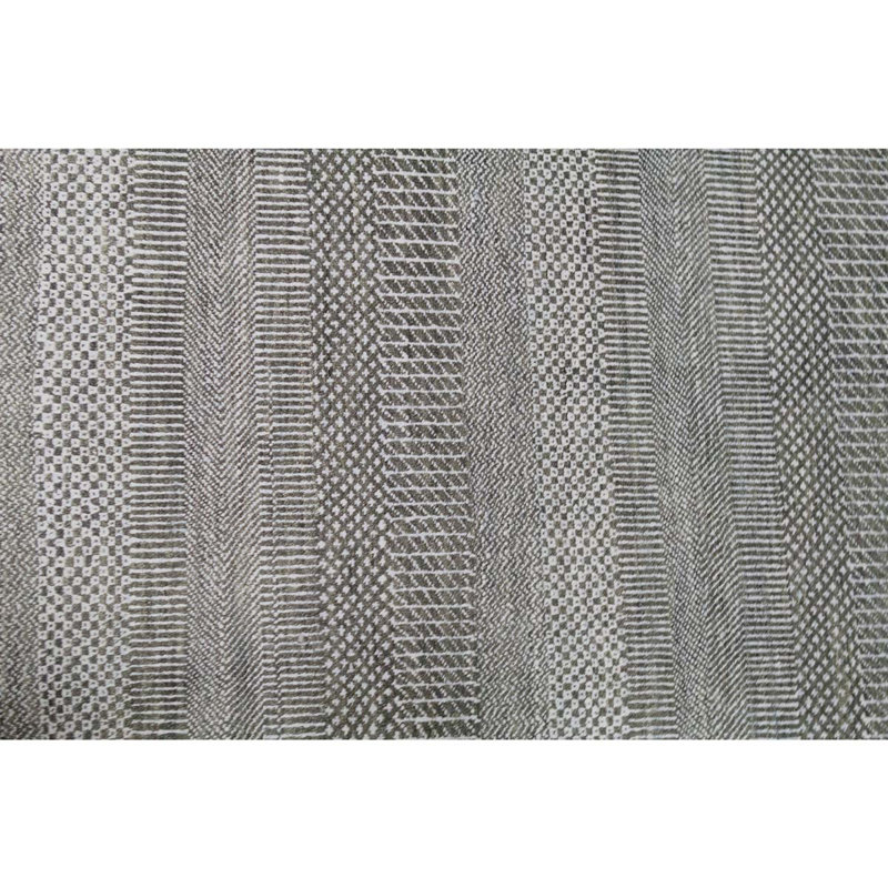 Hand Knotted Striped Area Rug