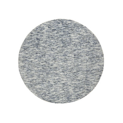 Tapis rond bleu en laine tissé à la main 5 pi 10 po x 5 pi 10 po F1823B35DC6F43B1B5A0BE50FE212A00