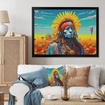 " Native Shaman With Feather Headdress I "