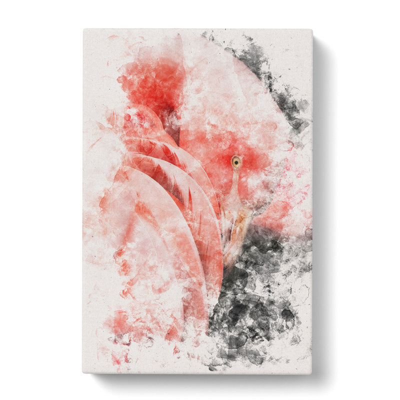 Pink Flamingo Abstract - Wrapped Canvas, 50cm H x 35cm W x 3cm D