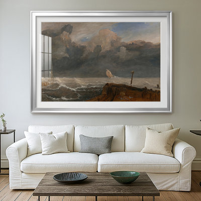 Port Ruysdael-J.M.W. Turner, reproduction encadrée avec passe-partout et verre - 1827