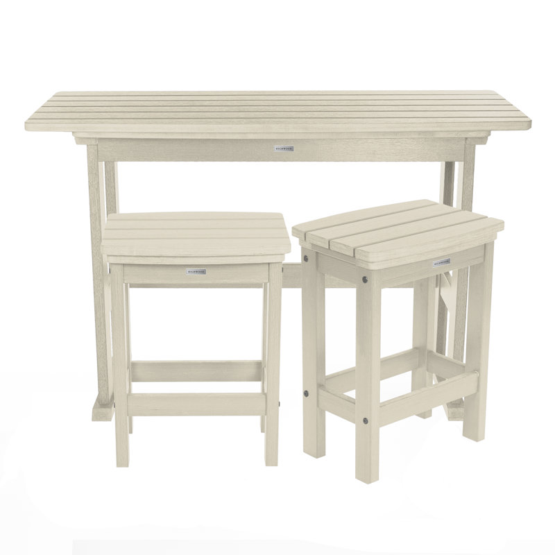 Arbnora 2 - Person Patio Dining Set with Rectangular Table, Whitewash