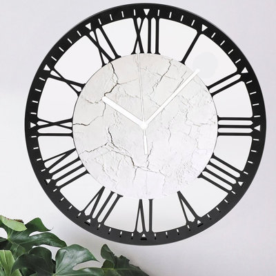 Horloge murale ronde en fer 10 po avec mouvement à quartz silencieux, chiffres romains, impression UV