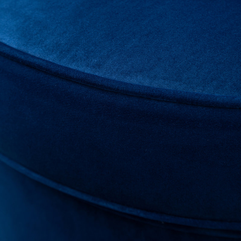 Fauteuil demi-tonneau en velours avec base en métal, Bleu