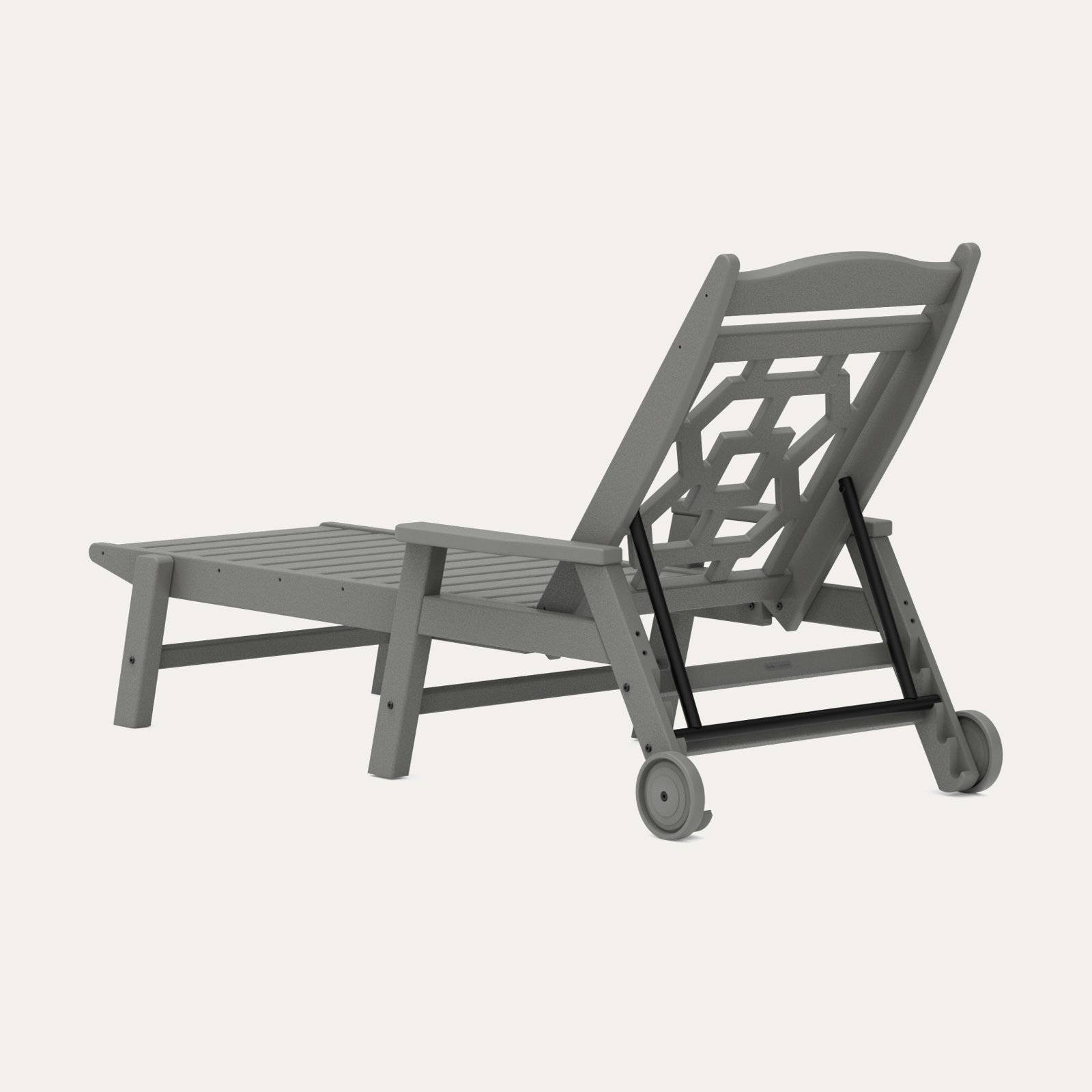 POLYWOOD® Chinoiserie 27" Patio Chaise Lounge, Gray