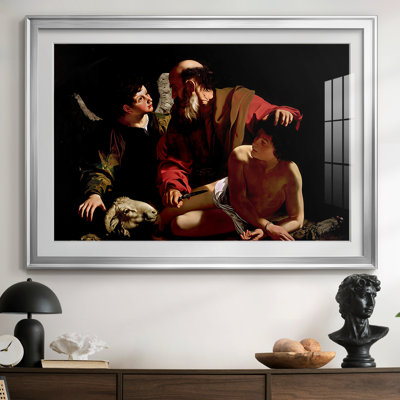 Le Sacrifice d'Isaac (Version des Offices) - Caravage - Encadré - Sous passe-partout et encadré sous verre acrylique, Grande œuvre d'art murale pour salon